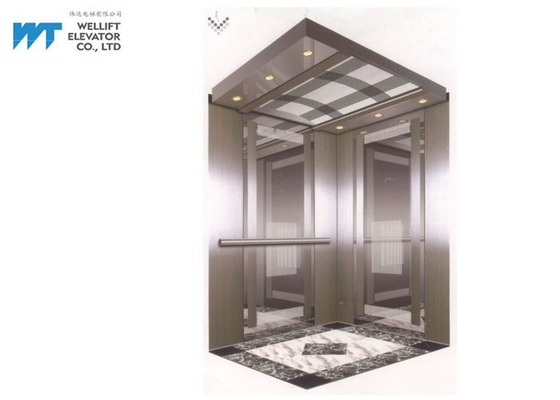 مصعد المقصورة الديكور خطوط بسيطة وتصميم المرآة للمصعد