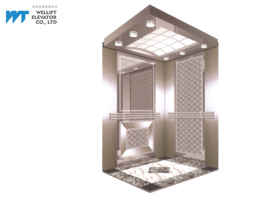 مصعد المقصورة الديكور تصميم بسيط وسخية مرآة للمصعد